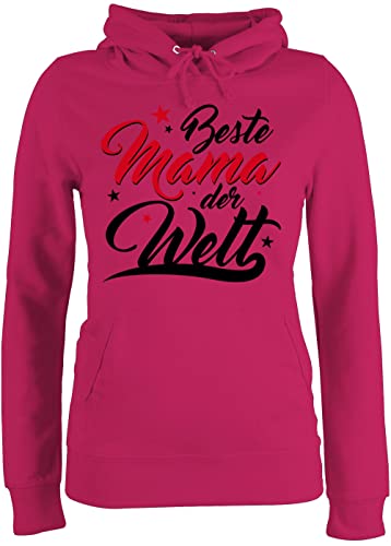 Pullover Damen Hoodie Frauen - Beste Mama der Welt Sterne - L - Fuchsia - mom Mutter Pulli Mommy Mami Muttertag 2024 Mutti muttertagsgeschenke mütter Geschenke muttertagsgeschenk für Geschenk Fuer von Shirtracer