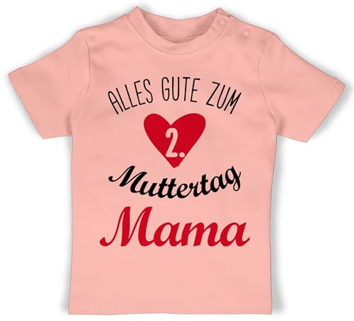 Baby T-Shirt Mädchen Jungen - Alles Gute zum zweiten Muttertag - 12/18 Monate - Babyrosa - Geschenke für Mama muttertagsgeschenk klein muttertagsgeschenke kleinigkeit Mommy 1.Muttertag von Shirtracer