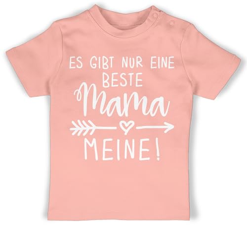 Baby T-Shirt Mädchen Jungen - Es gibt nur eine Beste Mama - Meine Mutti - 3/6 Monate - Babyrosa - Sachen für Babys mit sprüche muddi Best mom Tshirt Spruch Mamas super Mum Shirt Geschenk Mutter von Shirtracer