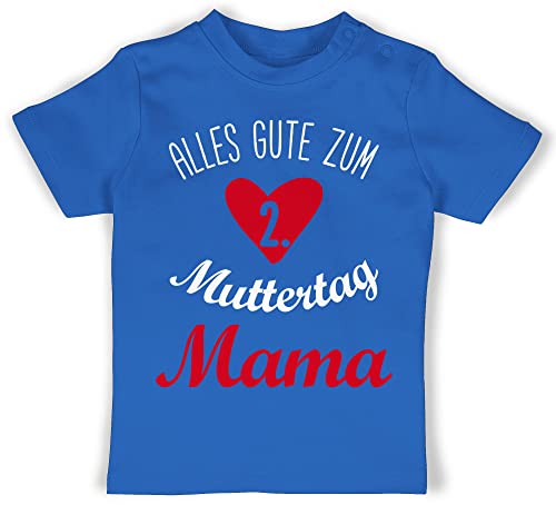 Baby T-Shirt Mädchen Jungen - 2. Muttertag I Alles Gute zum zweiten Muttertag - 12/18 Monate - Royalblau - mutterzagsgeschenk mutertagsgeschenke muttertagsgeschenke für Mama mutteetag von Shirtracer