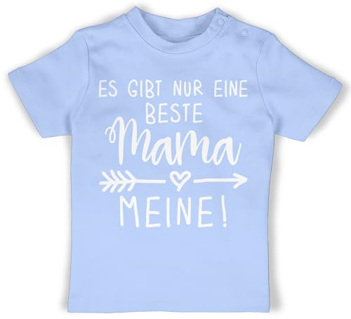 Baby T-Shirt Mädchen Jungen - Es gibt nur eine Beste Mama - Meine Mutti - 12/18 Monate - Babyblau - Sachen für Babys mit sprüche zum ersten Muttertag muddi Best mom Tshirt Spruch von Shirtracer