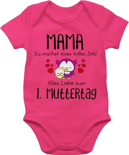 Baby Body Junge Mädchen - Mama du machst einen tollen Job 1. Muttertag I Erstes Muttertagsgeschenk I - 12/18 Monate - Fuchsia - muttertagsstrampler muttertagsgeschenke muttertags 1ste strampler von Shirtracer