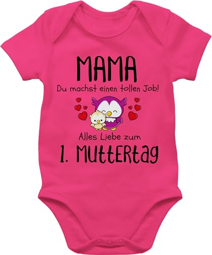 Baby Body Junge Mädchen - Mama - 1. Muttertag Erstes Muttertagsgeschenk Muttertagsüberraschung - 6/12 Monate - Fuchsia - buddy geschenke mutter tags 1 bz10 moms mamatag 1st babybody kurzarm von Shirtracer