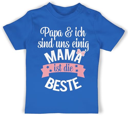 Baby T-Shirt Mädchen Jungen - Mama ist die Beste I Weltbeste Mutti - 12/18 Monate - Royalblau - muttertagsgeschenk mütter Mutter t- Shirt mom super Mami Geschenk Bekleidung für Babys von Shirtracer