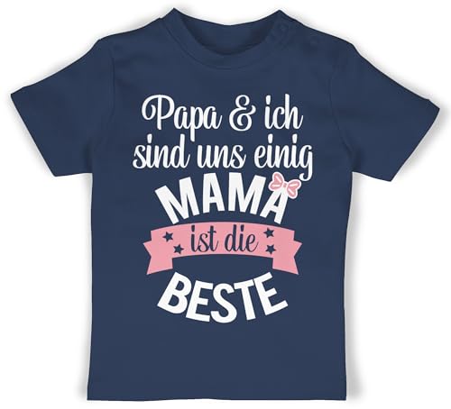 Baby T-Shirt Mädchen Jungen - Mama ist die Beste I Weltbeste Mutti - 18/24 Monate - Navy Blau - t- Shirt Mothers Mutter t-Shirts Mother's Day Tshirts mütter Bekleidung für Babys Mami von Shirtracer
