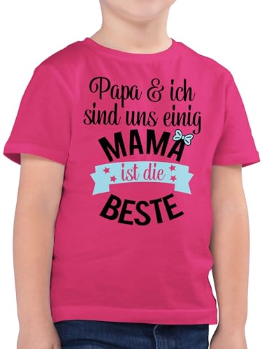 Kinder T-Shirt Jungen - Mama ist die Beste I Mama Geschenk Muttertag - 104 (3/4 Jahre) - Fuchsia - Tshirt Kind Shirt muddi mom tichert Junge Mutter coolmama Kindershirt Fanshirt Mutti Best Mum von Shirtracer