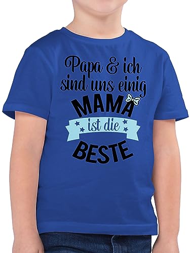 Kinder T-Shirt Jungen - Mama ist die Beste II - 104 (3/4 Jahre) - Royalblau - Shirt Kind Mum Mutter Tshirt Mothers du bist Shirts Muttertag muttertagsgeschenk leiberl muttertagsgeschenke für t von Shirtracer