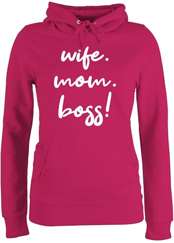 Pullover Damen Hoodie Frauen - Mama - Wife Mom Boss I Mom Life - M - Fuchsia - muttertagsgeschenk vom Sohn mutterzagsgeschenke Mum Geschenke Ehefrau Pulli für mütter muttertasgsgeschenke Muttertag von Shirtracer