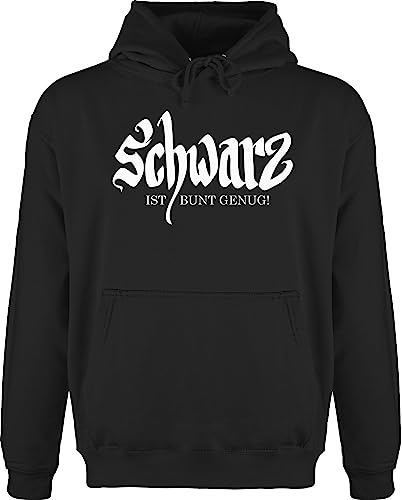 Hoodie Herren Pullover Männer - Nerd Geschenke - Schwarz ist bunt genug - L - Schwarz - sprüche+pullover zocker gothic hoddis zocken schwarzer humor hoodies sprueche+pullover geek farbe pulli von Shirtracer