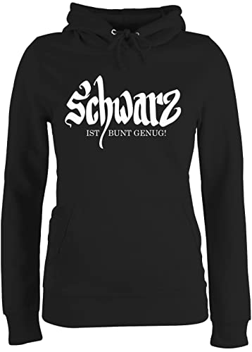 Pullover Damen Hoodie Frauen - Nerd Geschenke - Schwarz ist bunt genug - XXL - Schwarz - mit Spruch Hoody Winter Geeks Kapuze sprüche Kapuzenpulli Geschenk zur Einschulung Hoodies Spruch. flauschig von Shirtracer