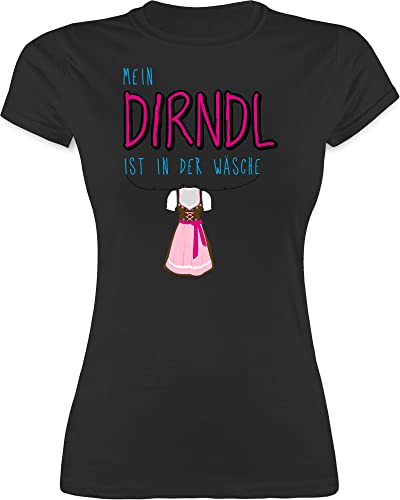 Shirt Damen - Kompatibel mit Oktoberfest - Mein Dirndl ist in der Wäsche - S - Schwarz - Trachten 'Dirndl t-Shirt Tshirt Tracht trachtenshirts bayerischer Dirndl. Shirts ersatz trachtenoberteile von Shirtracer