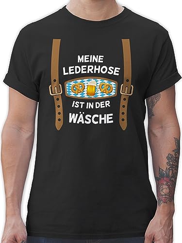 T-Shirt Herren - Kompatibel mit Oktoberfest - Meine Lederhose ist in der Wäsche - 3XL - Schwarz - Trachten Tshirt Mann bayrische Trachtenmode t Shirt Octoberfest bayrisch Funshirts trachtenshirt T-Shirt Herren - Kompatibel mit Oktoberfest - Meine Lederhose ist in der Wäsche - 3XL - Schwarz - Trachten Tshirt Mann bayrische Trachtenmode t Shirt Octoberfest bayrisch Funshirts trachtenshirt von Shirtracer