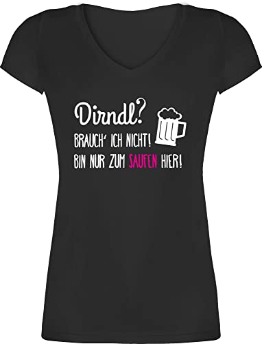 T-Shirt Damen V Ausschnitt - Kompatibel mit Oktoberfest - Dirndl Brauch ich Nicht - Bin nur zum Saufen Hier - XS - Schwarz - trachtenshirt Trachten-Tshirt bayrische kein Shirts Tshirt Sauf sprüche T-Shirt Damen V Ausschnitt - Kompatibel mit Oktoberfest - Dirndl Brauch ich Nicht - Bin nur zum Saufen Hier - XS - Schwarz - trachtenshirt Trachten-Tshirt bayrische kein Shirts Tshirt Sauf sprüche von Shirtracer