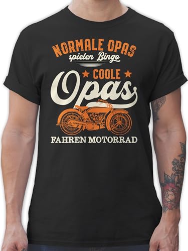 T-Shirt Herren - Opa Geschenke - Normale Opas Spielen Bingo - Coole Opas Fahren Motorrad - hell - XL - Schwarz - Tshirt mit Motiv lustige sprüche opi Geschenk batertag Coole-Fun-t-Shirts von Shirtracer