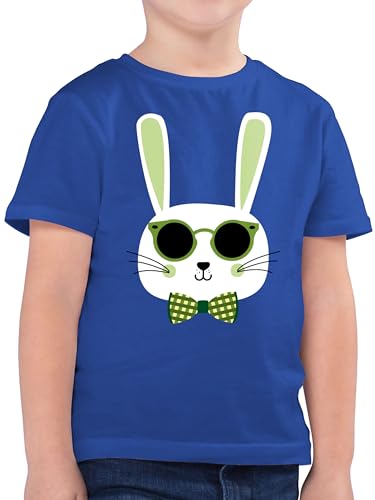 Kinder T-Shirt Jungen - Ostergeschenke Ostern - Osterhase Sonnenbrille Grün - 104 (3/4 Jahre) - Royalblau - ostermotiv Tshirt Oster kleinigkeit osterideen osterkleinigkeiten Happy Easter hase von Shirtracer