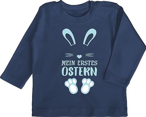 Baby Langarmshirt - Ostergeschenke - Mein erstes Ostern - Hase - 12/18 Monate - Navy Blau - First Easter Outfit Geschenk Oster karnickel Shirts für Baby-Jungen My osterhasen Osterhase babyshirt von Shirtracer