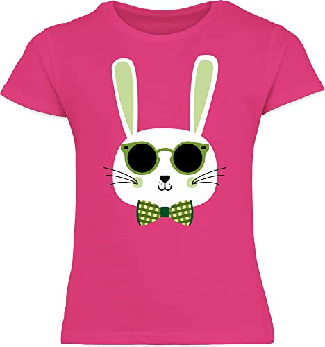 T-Shirt Mädchen - Ostergeschenke Ostern - Osterhase Sonnenbrille Grün - 128 (7/8 Jahre) - Fuchsia - Oster kleinigkeit Shirt Kinder Oster-t-Shirt osterüberraschungen t-Shirts Tshirt osterfest t von Shirtracer