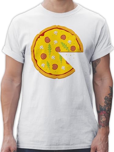 T-Shirt Herren - Partner-Look Pärchen - Pizza Partner Teil 1 - M - Weiß - Papa Tshirt Partnerlook t Shirts Familien Outfit Paar Fun Shirt Look Tshirts für männer und ihn Erwachsene Geschenkidee von Shirtracer