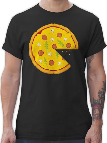 T-Shirt Herren - Partner-Look Pärchen - Pizza Partner Teil 1 - M - Schwarz - Tshirt Familien Outfit Partnerlook Papa Tshirts für männer Look Shirt Paar t-schirt Papa-Baby Mann t Shirts von Shirtracer