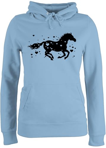 Pullover Damen Hoodie Frauen - Laufendes Pferd I Pferde Geschenk Reiten I Pferdemädchen - XS - Hellblau - pferdegeschenke reitoberteil pferdeliebhaber pferdeherz Hoody Geschenke für Erwachsene Pullover Damen Hoodie Frauen - Laufendes Pferd I Pferde Geschenk Reiten I Pferdemädchen - XS - Hellblau - pferdegeschenke reitoberteil pferdeliebhaber pferdeherz Hoody Geschenke für Erwachsene von Shirtracer