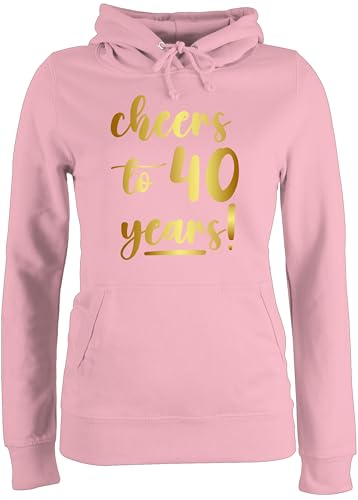 Pullover Damen Hoodie - Cheers to 40 Years I 40. Geburtstag Geschenk 40 Jährige Frauen I Männer Geschenke 40er I Vierzigster I 40iger I 40ter - S - Hellrosa - 40.Geburtstag 40-er vierzig 40ig Pullover Damen Hoodie - Cheers to 40 Years I 40. Geburtstag Geschenk 40 Jährige Frauen I Männer Geschenke 40er I Vierzigster I 40iger I 40ter - S - Hellrosa - 40.Geburtstag 40-er vierzig 40ig von Shirtracer