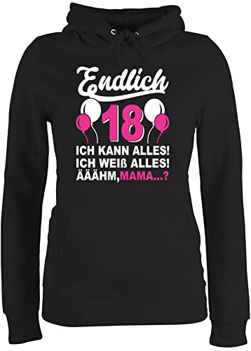 Pullover Damen Hoodie Frauen - 18. Geburtstag - Endlich Achtzehn! Ich kann & weiß Alles! Äähm,... Mama? weiß/Fuchsia - XS - Schwarz - 18 18th Birthday volljährig volljährigkeit 18ten achtzehn Pullover Damen Hoodie Frauen - 18. Geburtstag - Endlich Achtzehn! Ich kann & weiß Alles! Äähm,... Mama? weiß/Fuchsia - XS - Schwarz - 18 18th Birthday volljährig volljährigkeit 18ten achtzehn von Shirtracer