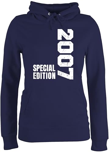 Pullover Damen Hoodie Frauen - 18. Geburtstag - Special Edition 2007 - S - Navy Blau - Pulli für 18 jährige mädchen volljährig 2005 Hoodies 18ten 2004 Hoddies/pullies zum 18.Geburtstag von Shirtracer