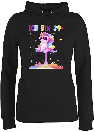 Pullover Damen Hoodie Frauen - 40. Geburtstag - Ich Bin 39+ - 39 Plus - M - Schwarz - 40 .Geburtstag Geschenk 40zigster 40ster 40zigste 40.+Geburtstag+lustige+Geschenke 40er glückwunsch zum von Shirtracer