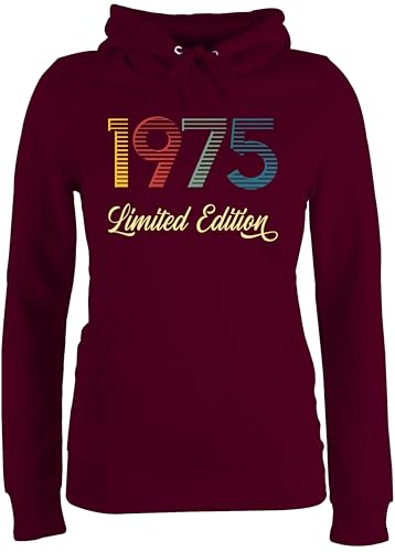 Pullover Damen Hoodie Frauen - 50. Geburtstag - Limited Edition 1975 - L - Burgundrot - Geschenke für 50 50.Geburtstag 1972 Pulli 50er Pollover (50) zum pullis 50iger Jahre Hoodies fünfzig von Shirtracer