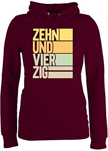 Pullover Damen Hoodie Frauen - 50. Geburtstag - Zehnundvierzig - L - Burgundrot - Hoddie Geschenk für 50 jährige Kapuzenpullover 50ig Kapuzensweatshirt 50er Jahre mädchen 50iger Hoddies von Shirtracer