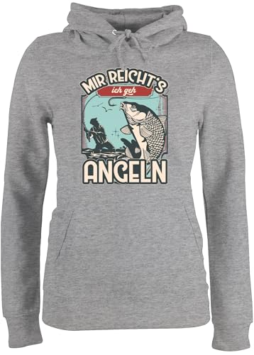 Pullover Damen Hoodie Frauen - Angler Geschenke & Zubehör - Mir reicht's ich GEH Angeln - XS - Grau meliert - angelpullover Angel gehe Hoody Fishing+Hoodie Fischerei pullis fischen Fishing Pullover Damen Hoodie Frauen - Angler Geschenke & Zubehör - Mir reicht's ich GEH Angeln - XS - Grau meliert - angelpullover Angel gehe Hoody Fishing+Hoodie Fischerei pullis fischen Fishing von Shirtracer