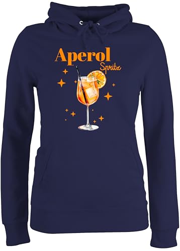 Pullover Damen Hoodie Frauen - Karneval & Fasching - Aperol Spritz Kostüm I Aperoli I Aperollin Freundin Spritztour - XXL - Navy Blau - karnevalspullover Faschings Glas Hoodies karnevalspulli von Shirtracer