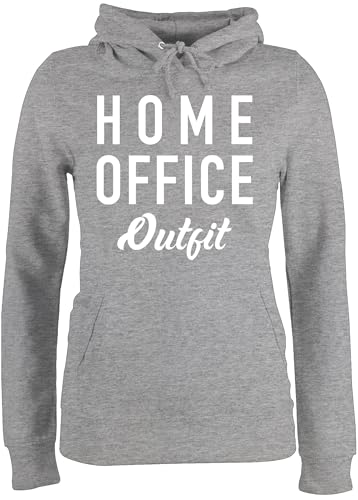 Pullover Damen Hoodie Frauen - Beruf und Job Geschenke - Home Office Outfit weiß - XXL - Grau meliert - Statement-Pullover Statement homeoffice Plovers mit Aufschrift Winter Statements sprüchen￼ von Shirtracer