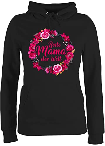 Pullover Damen Hoodie Frauen - Beste Mama der Welt Geschenk I Mama Geschenk I Mutter I Mutti - M - Schwarz - Best mom personalisiert Mother s Day Namen für Tag Geschenke Outfit schöne Tage Fuer von Shirtracer