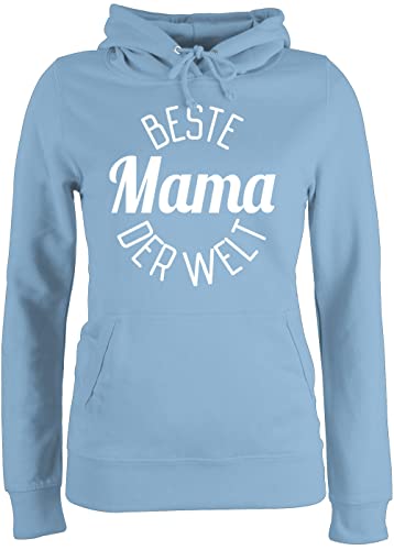 Pullover Damen Hoodie Frauen - Beste Mama der Welt - Muttertag - S - Hellblau - Mutter Tage Geschenk Mami Huddy muttertagsgeschenk mit Namen muttertags hodi personalisierter Mommy Kapuzenpullover von Shirtracer