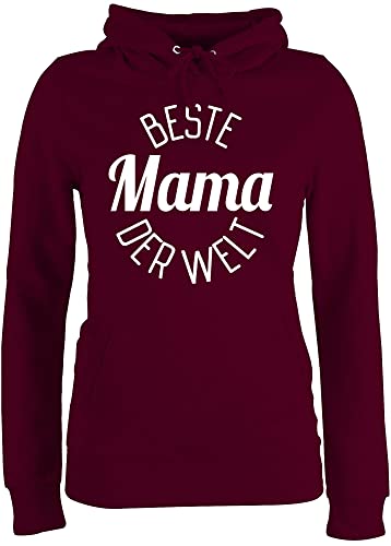 Pullover Damen Hoodie Frauen - Beste Mama der Welt - Muttertag - XXL - Burgundrot - muttertagsgeschenk mutterzagsgeschenke Mum super Pulli muttertasgsgeschenke mütter Text Hoodies von Shirtracer