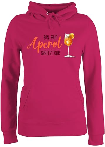 Pullover Damen Hoodie Frauen - Karneval & Fasching - Bin auf Aperol Spritztour I JGA I Mädelsabend I Spritz Tour - L - Fuchsia - karnevalspullover Faschings Glas Hoody karnevalspulli Karnevals von Shirtracer