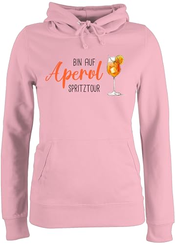 Pullover Damen Hoodie Frauen - Karneval & Fasching - Bin auf Aperol Spritztour I JGA I Mädelsabend I Spritz Tour - L - Hellrosa - karnevalspullover Faschings Glas Hoody karnevalspulli Karnevals von Shirtracer