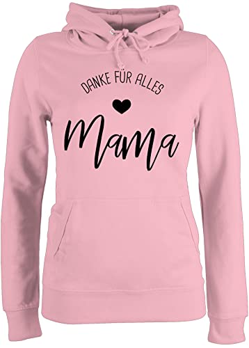 Pullover Damen Hoodie Frauen - Danke für Alles Mama I - L - Hellrosa - muttertagsgeschenk personalisiert Mum Danke,Mama Kapuzenpullover mutterzagsgeschenke mütter Sagen Pulli muttertasgsgeschenke von Shirtracer