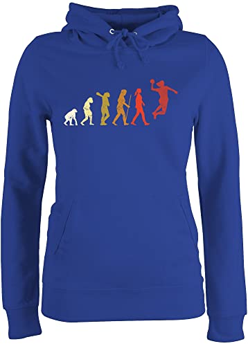 Pullover Damen Hoodie Frauen - EM 2026 Trikot Ersatz - Handball Evolution Vintage - M - Royalblau - Handballer pullis hanball Pulli halbball Kapuzenpulli Handball. Hoody Handball, mädchen von Shirtracer