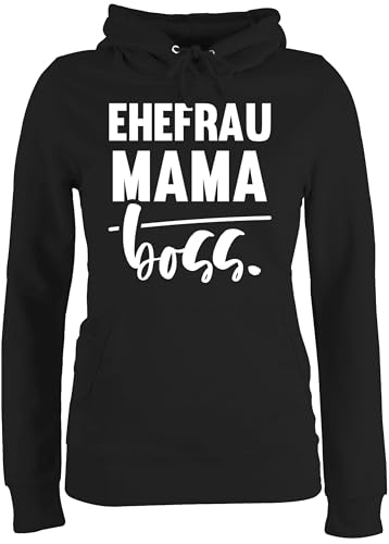 Pullover Damen Hoodie Frauen - Ehefrau - Mama - BOSS - L - Schwarz - muttertagsgeschenk personalisiert Mum Chefin Hoddie mutterzagsgeschenke mütter Pulli muttertasgsgeschenke Muttertag polover von Shirtracer