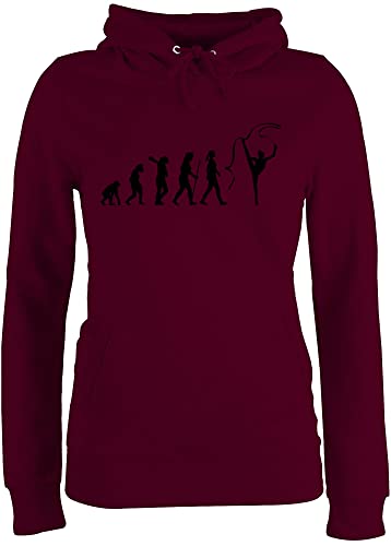 Pullover Damen Hoodie Frauen - Entwicklung und Outfit - Rhythmische Sportgymnastik Evolution - S - Burgundrot - tanzen Geschenk Tanzsport Pulli tänzer tänzerin Dance Geschenke sprüche von Shirtracer