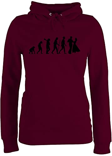 Pullover Damen Hoodie Frauen - Entwicklung und Outfit - Tanzen Evolution - M - Burgundrot - Tanz Geschenk Pulli Dance tänzer Tanzsport tänzerin sprüche Geschenke von Shirtracer