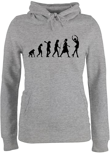 Pullover Damen Hoodie Frauen - Entwicklung und Outfit - Eisläuferin Evolution - XS - Grau meliert - ski Skifahren Eiskunstlauf Pulli für Wintersport Pullover Damen Hoodie Frauen - Entwicklung und Outfit - Eisläuferin Evolution - XS - Grau meliert - ski Skifahren Eiskunstlauf Pulli für Wintersport von Shirtracer