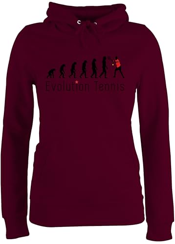 Pullover Damen Hoodie Frauen - Entwicklung und Outfit - Tennis Evolution - XL - Burgundrot - Tennisspieler Pulli tennisfans Sport sprüche Geschenk Geschenke Spruch Pullover Damen Hoodie Frauen - Entwicklung und Outfit - Tennis Evolution - XL - Burgundrot - Tennisspieler Pulli tennisfans Sport sprüche Geschenk Geschenke Spruch von Shirtracer