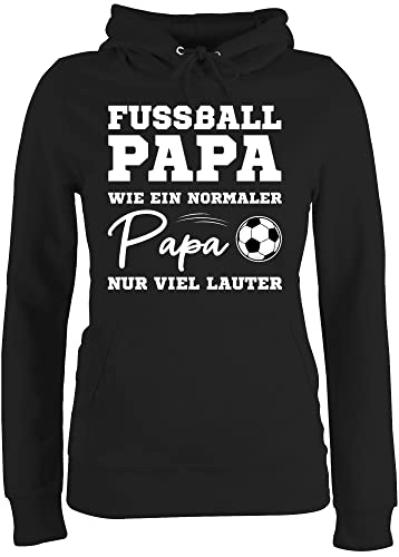 Pullover Damen Hoodie Frauen - WM 2026 - Fußball Papa wie EIN normaler Papa nur viel lauter weiß - XL - Schwarz - Fussball fu Ball Hoody Fussballer fußballer Fussballfans fussballspruch Pullover Damen Hoodie Frauen - WM 2026 - Fußball Papa wie EIN normaler Papa nur viel lauter weiß - XL - Schwarz - Fussball fu Ball Hoody Fussballer fußballer Fussballfans fussballspruch von Shirtracer