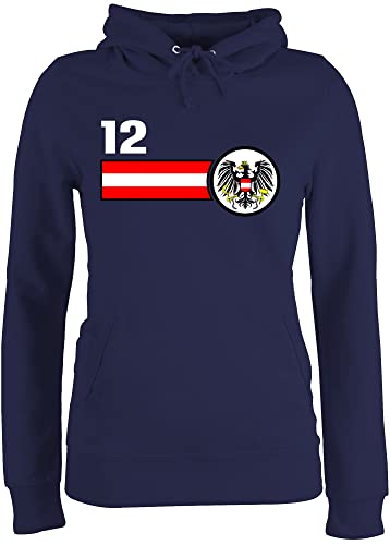 Pullover Damen Hoodie Frauen - Fußball EM WM - 12. Mann Österreich Mannschaft - XS - Navy Blau - Europameisterschaft österreich hodi Fussball Osterreich Pulli fu Ball Nationalmannschaft Pullover Damen Hoodie Frauen - Fußball EM WM - 12. Mann Österreich Mannschaft - XS - Navy Blau - Europameisterschaft österreich hodi Fussball Osterreich Pulli fu Ball Nationalmannschaft von Shirtracer