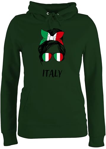 Pullover Damen Hoodie Frauen - Fußball EM WM - Frau mit Haarband Italien Motiv Fussball Geschenk Italy Geschenkidee Fussballfan Mädchen I - S - Dunkelgrün - Europameisterschaft Italia Langarm Pullover Damen Hoodie Frauen - Fußball EM WM - Frau mit Haarband Italien Motiv Fussball Geschenk Italy Geschenkidee Fussballfan Mädchen I - S - Dunkelgrün - Europameisterschaft Italia Langarm von Shirtracer