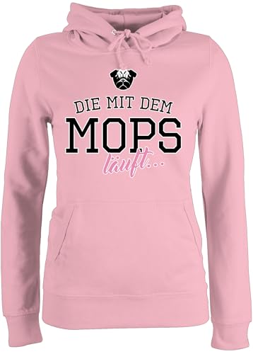 Pullover Damen Hoodie Frauen - Geschenk für Hundebesitzer - Die mit dem Mops läuft - XS - Hellrosa - Dog mom Pulli hundepullover hundefan Pug Kapuzenpullover Hund Geschenke lustige sprüche Pullover Damen Hoodie Frauen - Geschenk für Hundebesitzer - Die mit dem Mops läuft - XS - Hellrosa - Dog mom Pulli hundepullover hundefan Pug Kapuzenpullover Hund Geschenke lustige sprüche von Shirtracer
