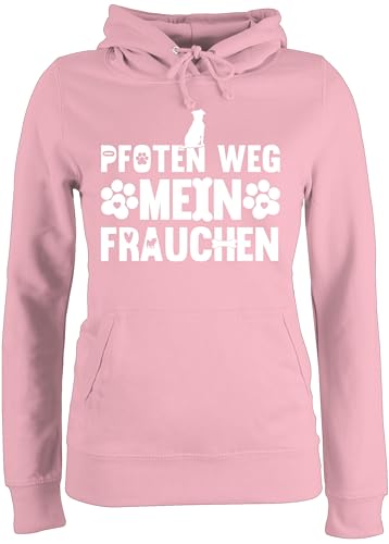 Pullover Damen Hoodie Frauen - Geschenk für Hundebesitzer - Pfoten Weg - Mein Frauchen Pfoten weiß - M - Hellrosa - hundepullover hundefan hundepfoten Pullover, winterpulli Hund Hundefans Pulli Pullover Damen Hoodie Frauen - Geschenk für Hundebesitzer - Pfoten Weg - Mein Frauchen Pfoten weiß - M - Hellrosa - hundepullover hundefan hundepfoten Pullover, winterpulli Hund Hundefans Pulli von Shirtracer